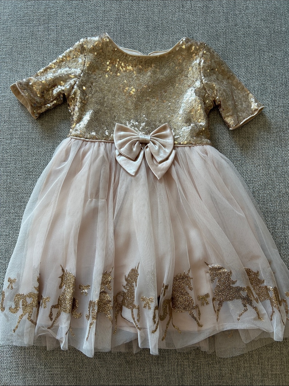 Rose gold sequins special occasion dress. 4T